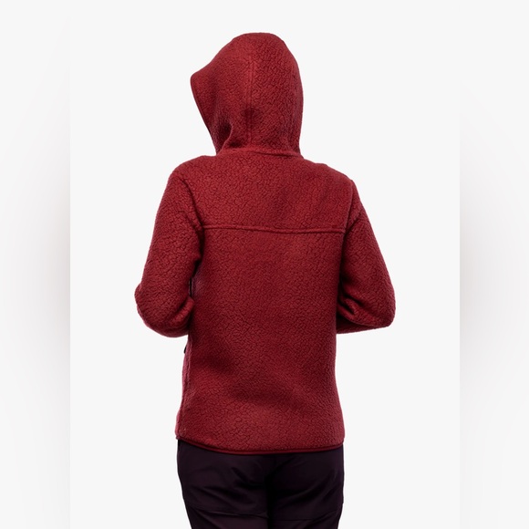 Patagonia Women's Retro Pile Fleece Hoodie Jacket Size M Carmine Red - Picture 3 of 16